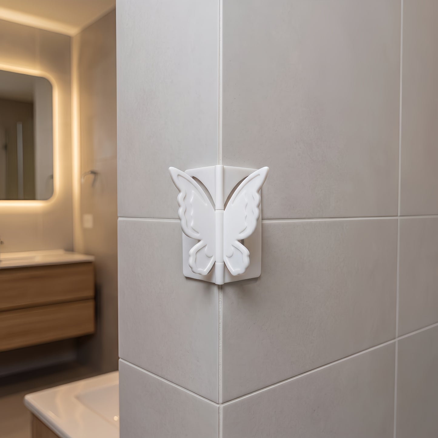 Butterfly Corner Hook Self‑Adhesive Wall Hook 90 Degree Corner Storage Hook for Bathroom Kitchen
