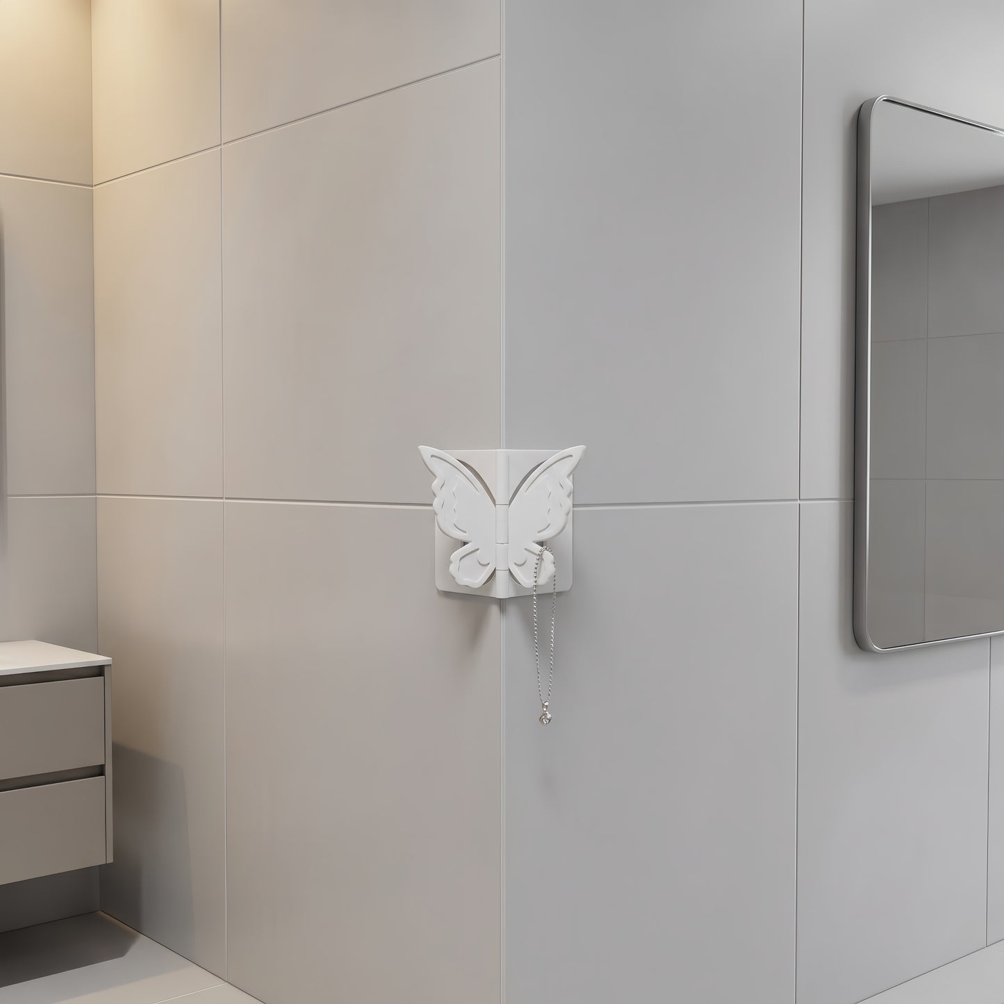 Butterfly Corner Hook Self‑Adhesive Wall Hook 90 Degree Corner Storage Hook for Bathroom Kitchen