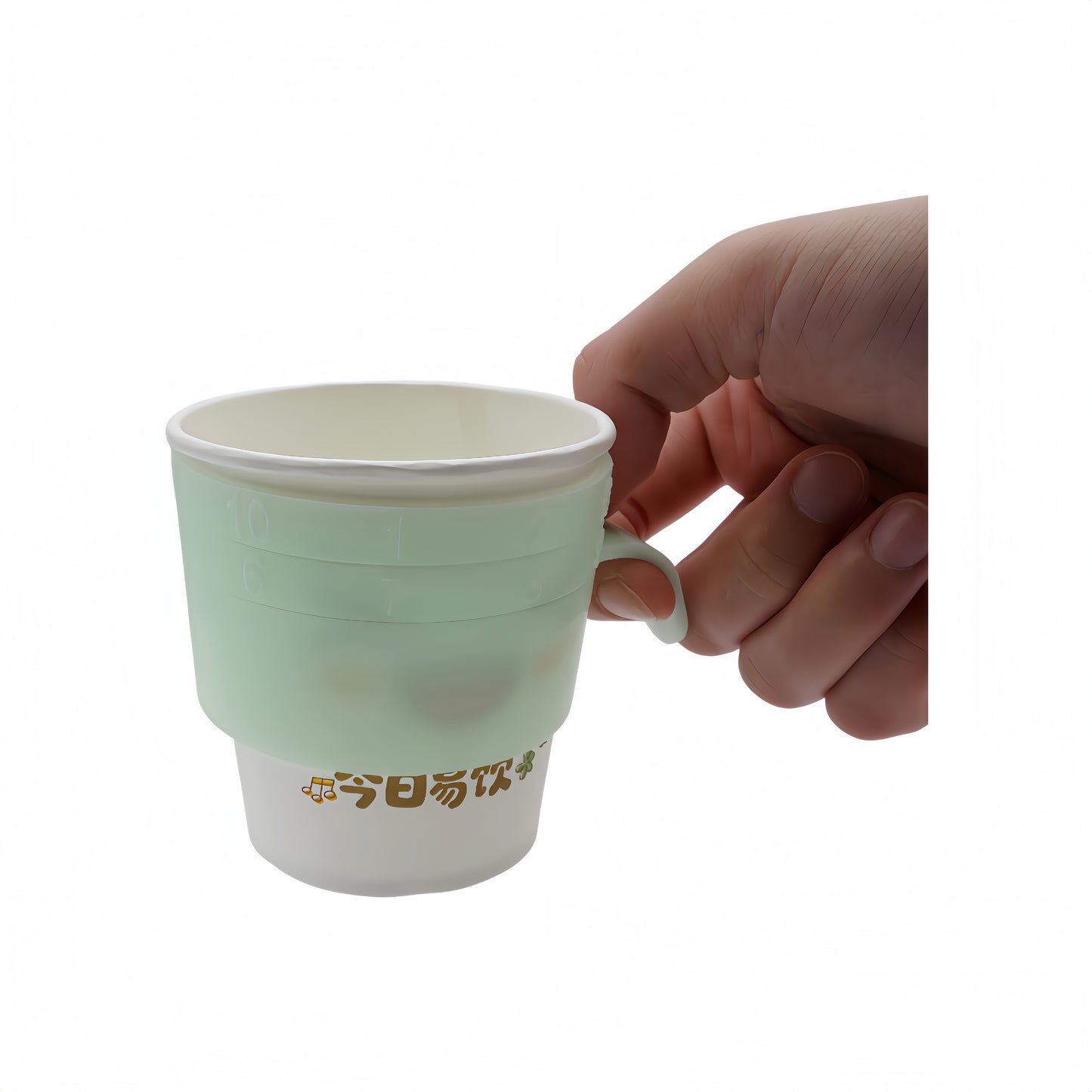 Rotatable Number Anti-Scald Cup Sleeve Handle, Heat Insulation Paper Cup Ring for Disposable Hot Drink Cups