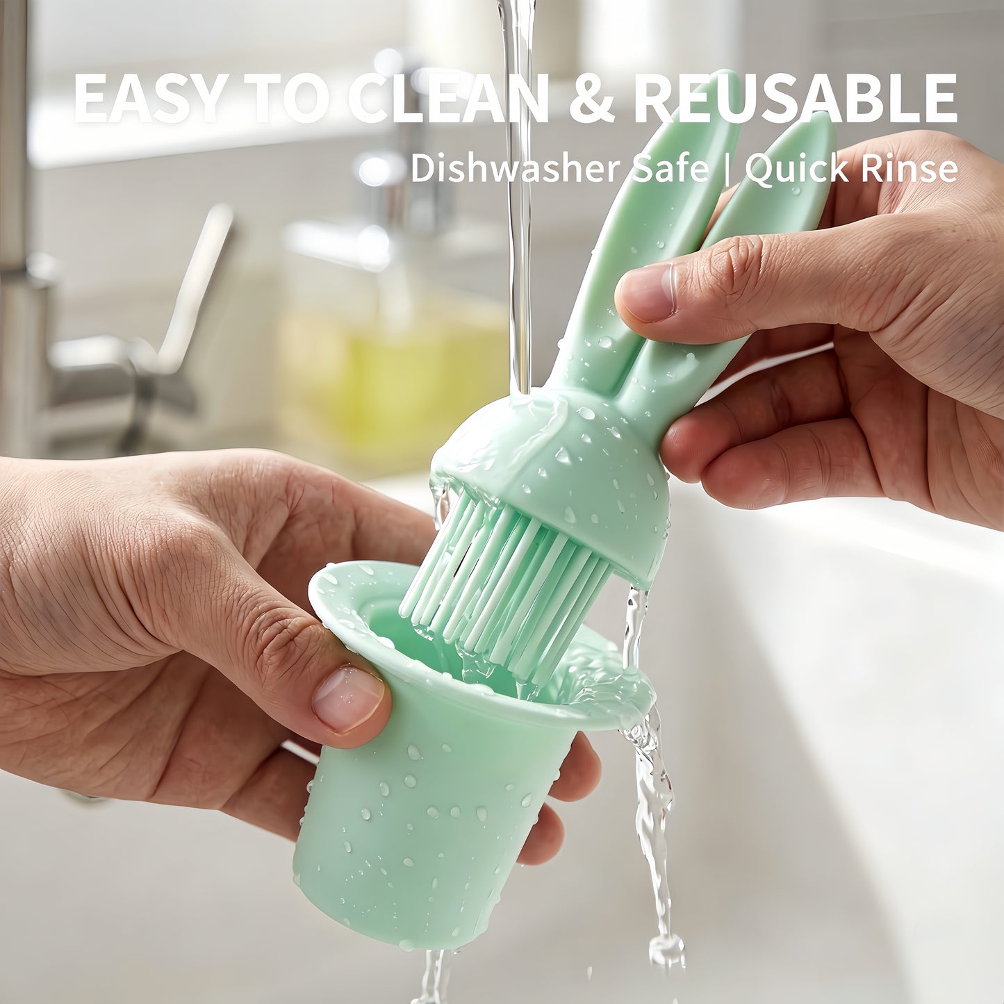 Silicone Basting Brush, Food Grade High Heat Resistant Oil Brush for BBQ Baking Cooking Kitchen Gadget